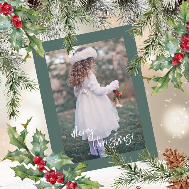 Cartes Pour Fêtes Annuelles Joyeux Noël Script Photo Noël (Créateur téléchargé)