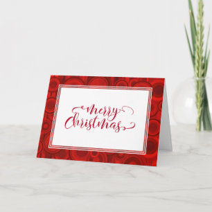 Cartes Pour Fêtes Annuelles Joyeux Noël Script Rouge avec Cercles & Rayures
