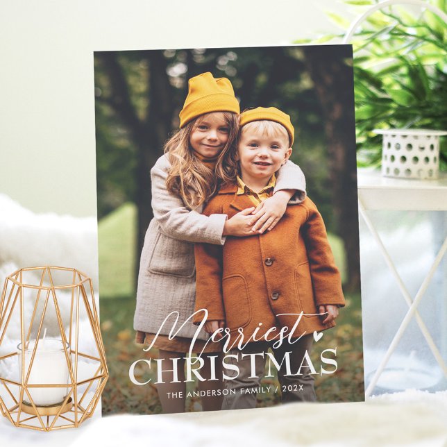 Cartes Pour Fêtes Annuelles Joyeux Noël Script Simple Style 2 Photo (Créateur téléchargé)