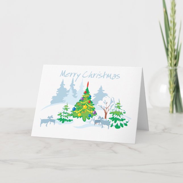 Cartes Pour Fêtes Annuelles Joyeux Noël Serene Chèvres (Devant)