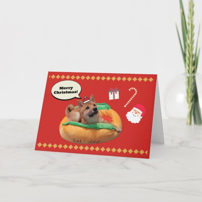 Cartes Pour Fêtes Annuelles Joyeux Noël Shiba (Devant)
