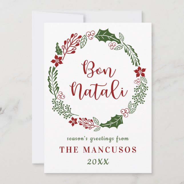 Cartes Pour Fêtes Annuelles Joyeux Noël sicilien, personnalisé (Devant)