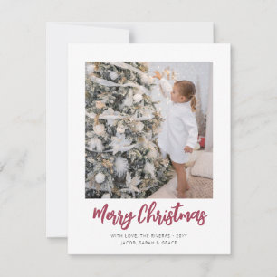 Cartes Pour Fêtes Annuelles Joyeux Noël Simple 2 Photo écriture manuscrite rou