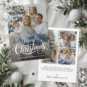 Cartes Pour Fêtes Annuelles Joyeux Noël Simple Élégant Photo 