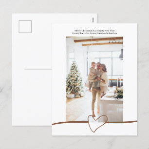 Cartes Pour Fêtes Annuelles Joyeux Noël Simple et élégant Coeur Personnalisé