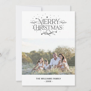 Cartes Pour Fêtes Annuelles Joyeux Noël Simple Moderne Photo Personnalisée Fam