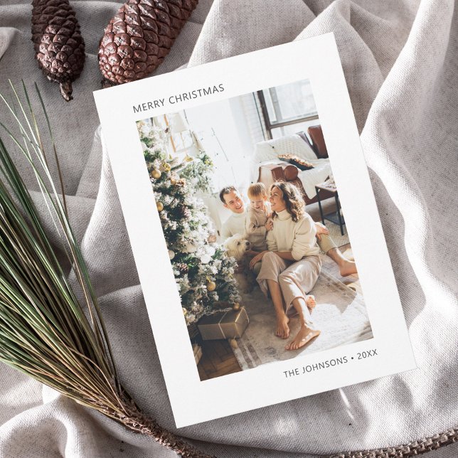 Cartes Pour Fêtes Annuelles Joyeux Noël Simple Photo Holiday Card (Créateur téléchargé)