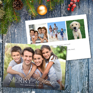 Cartes Pour Fêtes Annuelles Joyeux Noël Simple Script 4 Photo