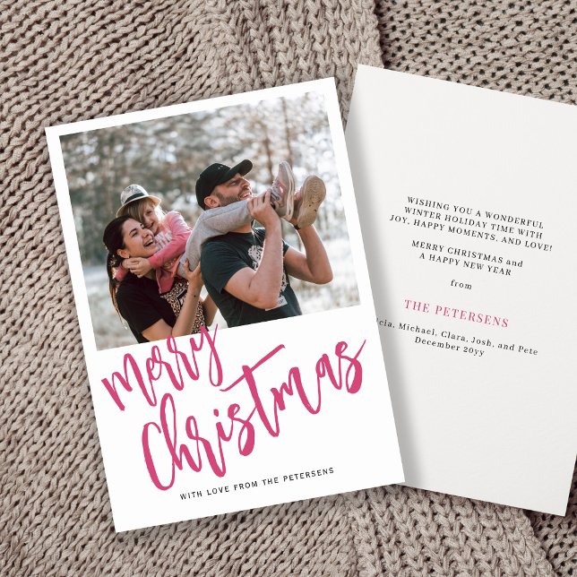 Cartes Pour Fêtes Annuelles Joyeux Noël simple script photo (Créateur téléchargé)