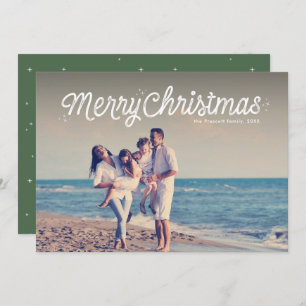 Cartes Pour Fêtes Annuelles Joyeux Noël simple script rétro une photo