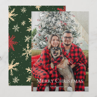 Cartes Pour Fêtes Annuelles Joyeux Noël simple une photo famille vacances