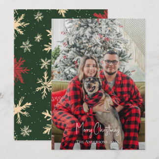 Cartes Pour Fêtes Annuelles Joyeux Noël simple une photo famille vacances