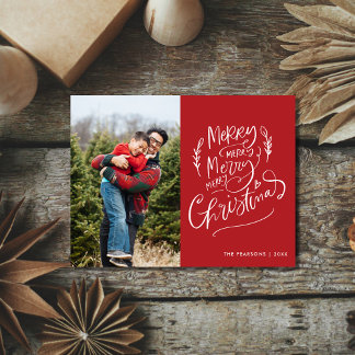 Cartes Pour Fêtes Annuelles Joyeux Noël Simple Vacances Photo Moderne