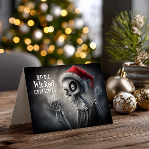 Cartes Pour Fêtes Annuelles Joyeux Noël Skeleton Santa