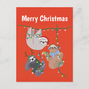 Cartes Pour Fêtes Annuelles Joyeux Noël Sloth