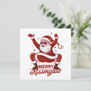 Cartes Pour Fêtes Annuelles Joyeux Noël Snarky Kissmyass Santa Sarcastique 
