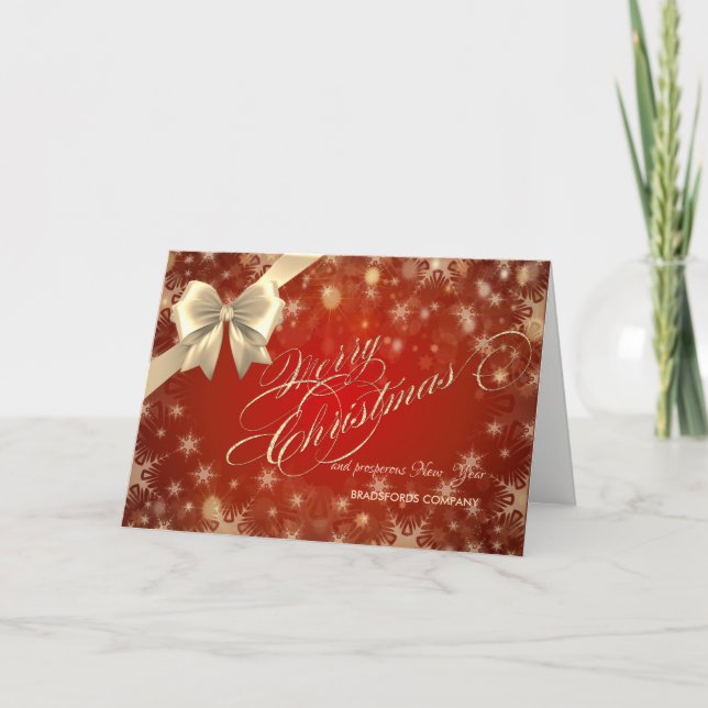 Cartes Pour Fêtes Annuelles Joyeux Noël, Snowflakes, Salutation d'entreprise (Devant)