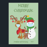 Cartes Pour Fêtes Annuelles Joyeux Noël Snowman 2021 Masque visage<br><div class="desc">Cette conception peut être personnalisée dans la zone fournie en modifiant la photo et/ou le texte. Vous pouvez également le customiser en cliquant sur Personnaliser ce Modèle, puis en choisissant l'option cliquer pour customiser et supprimer ou modifier la couleur de l'arrière - plan, ajouter du texte, modifier la couleur ou...</div>