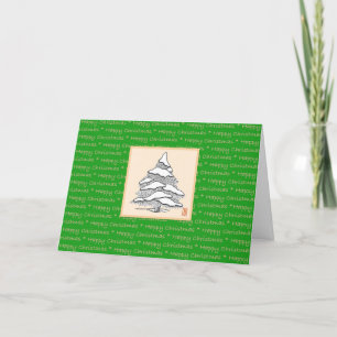 Cartes Pour Fêtes Annuelles Joyeux Noël Snowy À feuillage persistant