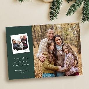 Cartes Pour Fêtes Annuelles Joyeux Noël souvenirs trois photo vert