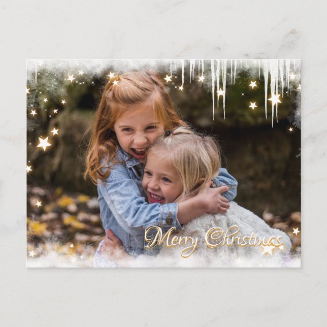 Cartes Pour Fêtes Annuelles Joyeux Noël Sternchen Kundenspezifische Foto (Devant)