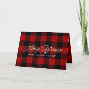 Cartes Pour Fêtes Annuelles Joyeux Noël sur Buffalo Plaid