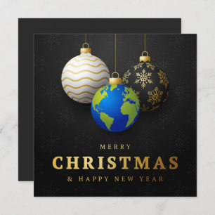 Cartes Pour Fêtes Annuelles Joyeux Noël sur mesure Nouvel An Baubles de la Ter