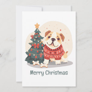 Cartes Pour Fêtes Annuelles Joyeux Noël Sweat de vacances pour Bouledogue Angl