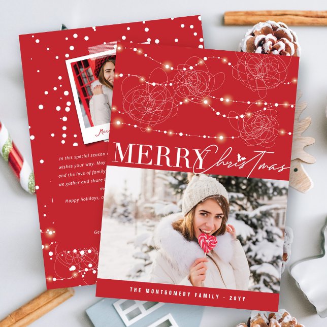 Cartes Pour Fêtes Annuelles Joyeux Noël Tangé & Messy Fairy Lights Photo (Créateur téléchargé)