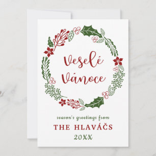 Cartes Pour Fêtes Annuelles Joyeux Noël tchèque, personnalisable