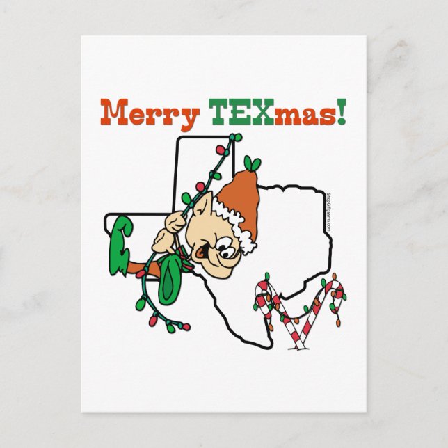 Cartes Pour Fêtes Annuelles Joyeux Noël Texmas (Devant)