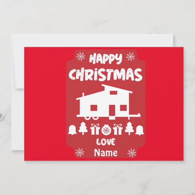 Cartes Pour Fêtes Annuelles Joyeux Noël Tiny House (Devant)
