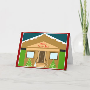 Cartes Pour Fêtes Annuelles Joyeux Noël Tissu Police Gingerbread Maison