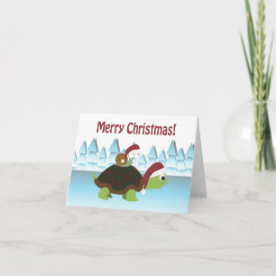 Cartes Pour Fêtes Annuelles Joyeux Noël ! Tortue et escargot