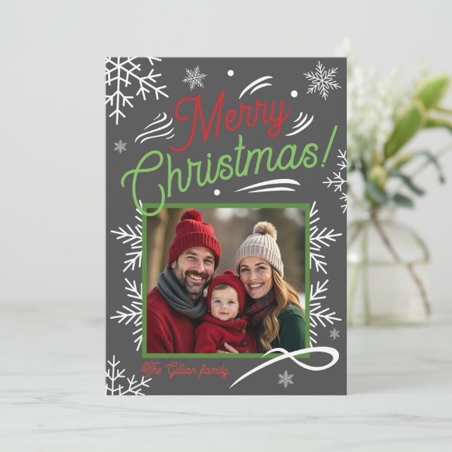 Cartes Pour Fêtes Annuelles joyeux Noël traditionnel (Debout devant)