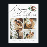 Cartes Pour Fêtes Annuelles Joyeux Noël Trois Photo Cherry Botanique<br><div class="desc">Joyeux Noël Trois Photo Cherry Botanical Holiday Carte postale</div>