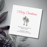 Cartes Pour Fêtes Annuelles Joyeux Noël Tropical Palm Trees Beach<br><div class="desc">Carte de voeux Tropical Joyeux Noël,  avec illustration de palmiers et typographie personnalisable. Une façon festive d'envoyer les souhaits de vacances de destination à des amis et à la famille de la plage.</div>