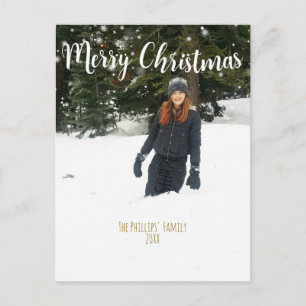 Cartes Pour Fêtes Annuelles JOYEUX NOËL Type Blanc Photo de Vacances Personnal