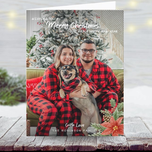 Cartes Pour Fêtes Annuelles Joyeux Noël typographie botanique 1 Photo (Créateur téléchargé)