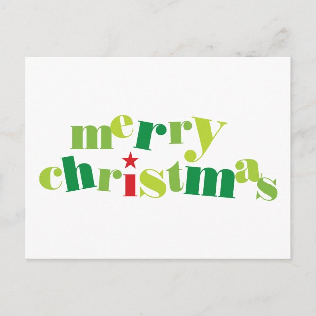 Cartes Pour Fêtes Annuelles joyeux noël typographie moderne (Devant)