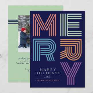 Cartes Pour Fêtes Annuelles Joyeux Noël Typographie Photo Colorée et Gras