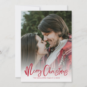 Cartes Pour Fêtes Annuelles Joyeux Noël Typographie rouge Photo