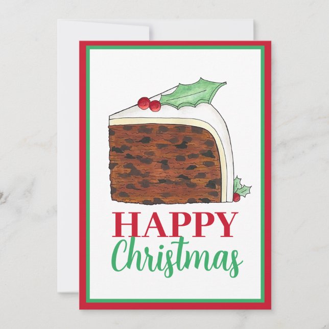 Cartes Pour Fêtes Annuelles Joyeux Noël UK Gâteau britannique fait maison tran (Devant)