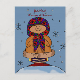 Cartes Pour Fêtes Annuelles Joyeux Noël Ukrainienne Fille Art populaire