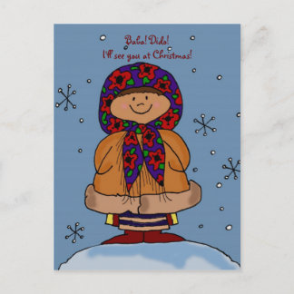 Cartes Pour Fêtes Annuelles Joyeux Noël Ukrainienne Fille Art populaire