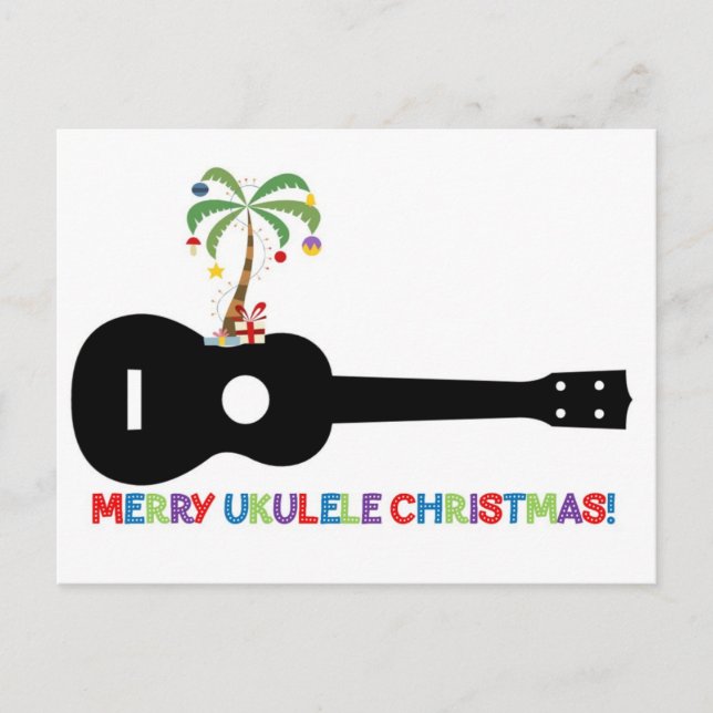 Cartes Pour Fêtes Annuelles Joyeux Noël Ukulele (Devant)
