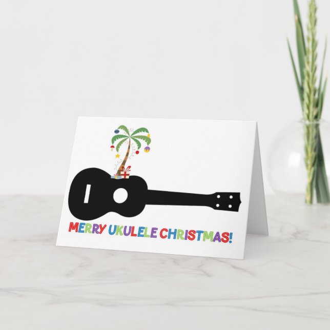 Cartes Pour Fêtes Annuelles Joyeux Noël Ukulele (Devant)