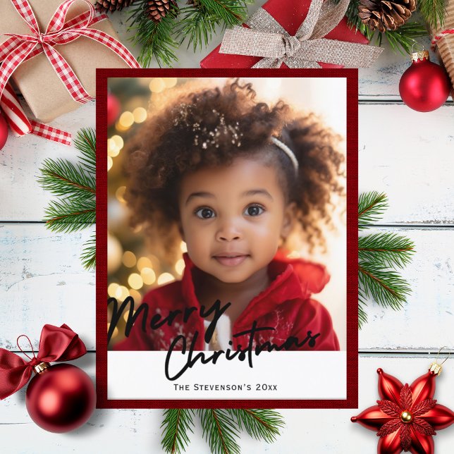 Cartes Pour Fêtes Annuelles Joyeux Noël une photo vacances (Créateur téléchargé)