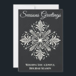 Cartes Pour Fêtes Annuelles Joyeux Noël unique Chalkboard Snowflake<br><div class="desc">Envoyez des voeux de vacances chaleureux avec cette carte unique et élégante de Joyeux Noël, avec un beau motif de flocon de neige sur le devant et du texte personnalisable sur le dos. Le design complexe de flocon de neige, dressé contre un arrière - plan sombre, crée un look festif...</div>