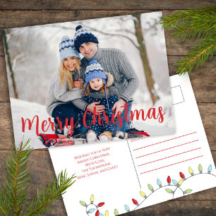 Cartes Pour Fêtes Annuelles Joyeux Noël Vacances mignonnes Festive String Ligh